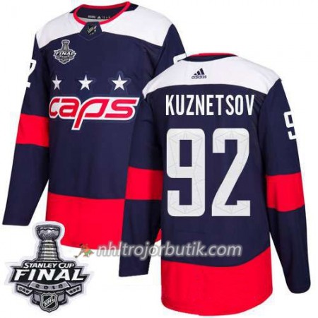 Män Ishockey Washington Capitals Tröja Evgeny Kuznetsov 92 2018 Stanley Cup Final Patch Adidas Stadium Series Authentic